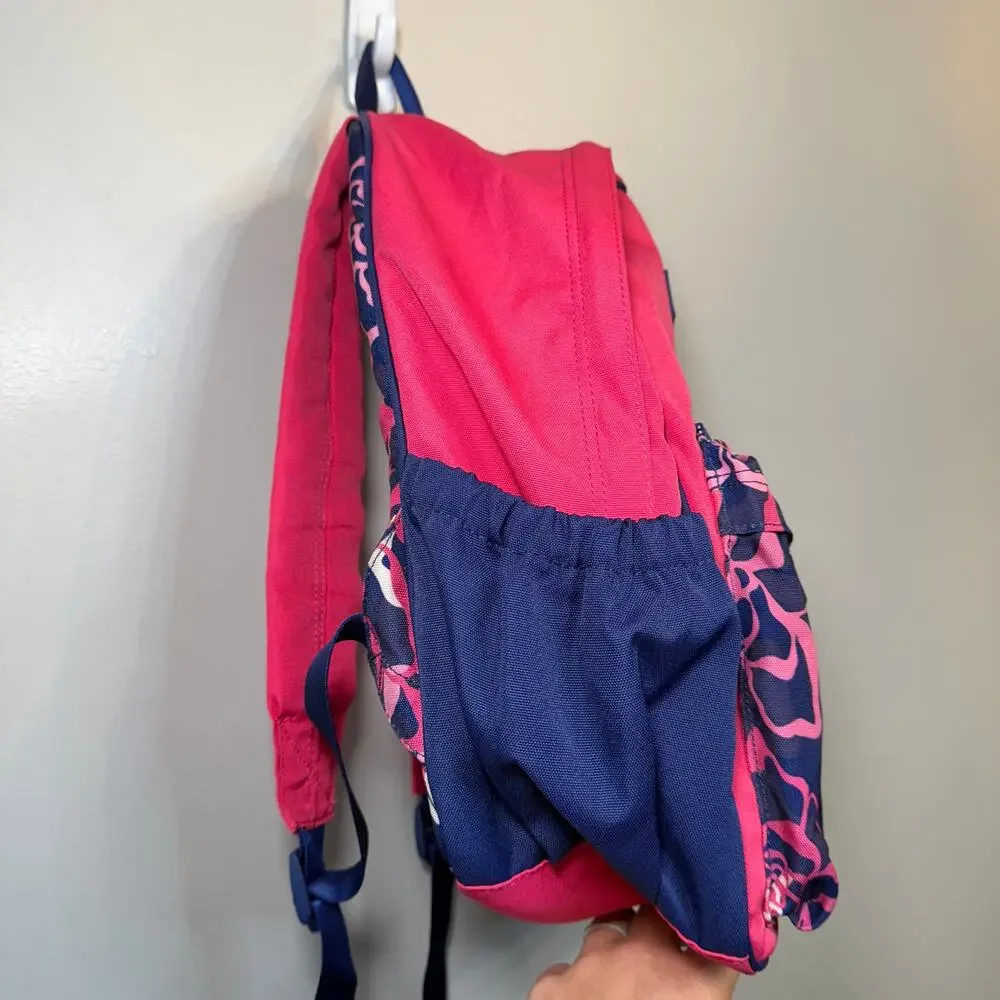 Vera Bradley Lighten Up Floral Flowers Backpack Book Bag Pink Navy Blue